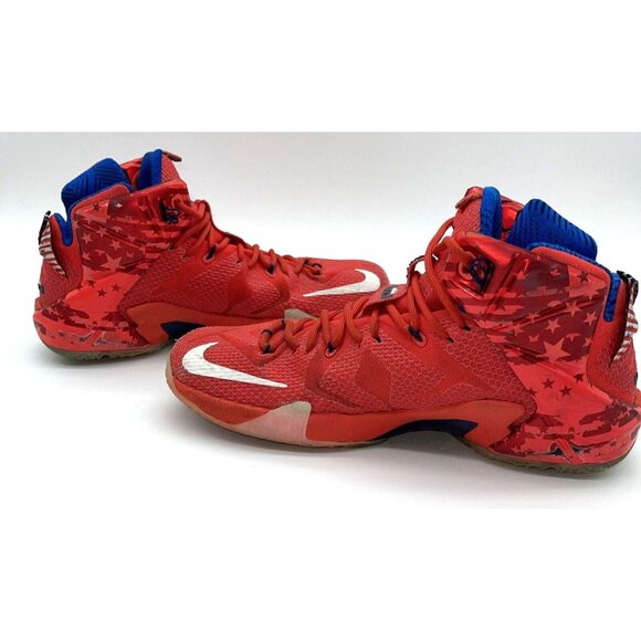 NIKE LEBRON XII (12) Independence Day Mens 10.5 USA 4th of July 684593-616 - Picture 5 of 13